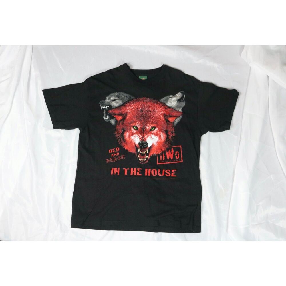 New Vtg NWO WCW Wolfpack 1998 Wrestling Multi T-Shirt In the House XL Mens USA